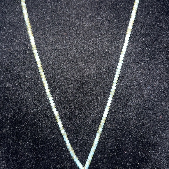 Loft long ice blue crystal necklace with blue tassel center piece - Picture 5 of 15